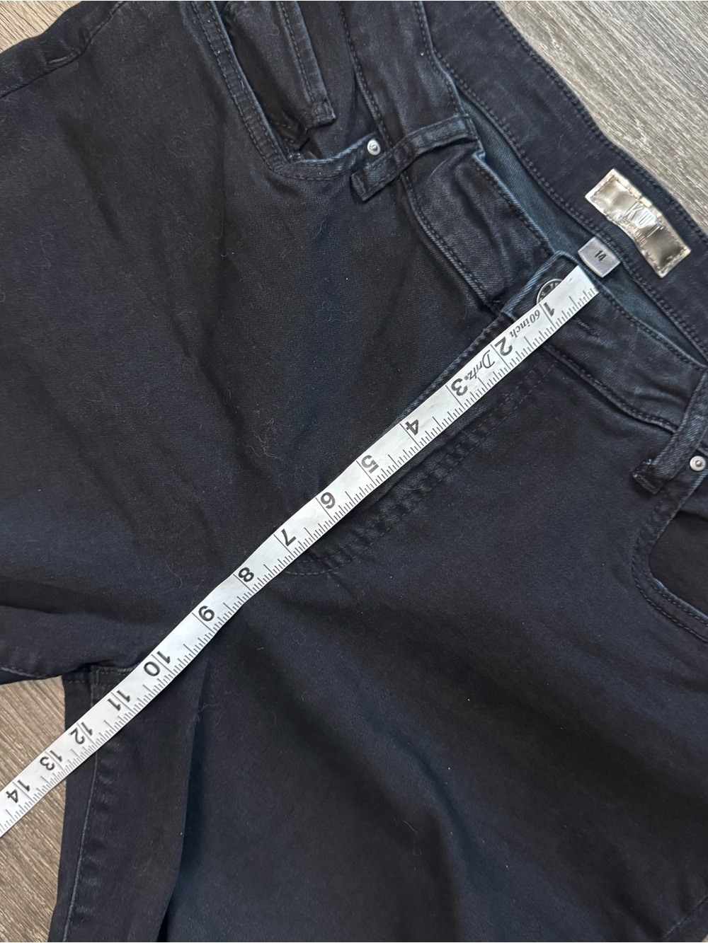 KUT From The Kloth Kelsey High Rise Fab Ab Ankle Flare Jeans Black Sz 14 - Picture 10 of 12